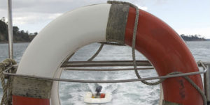 Image of life ring and dingy
